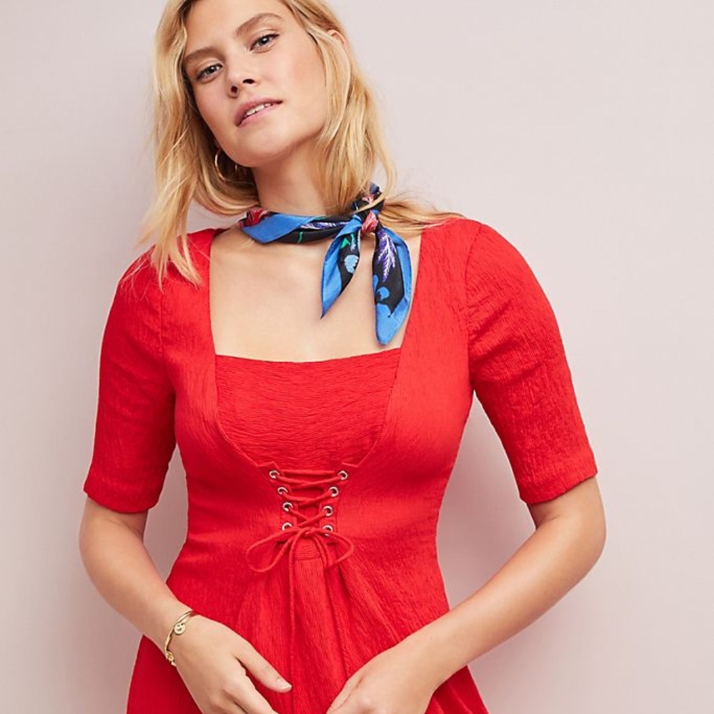 𝐍𝐖𝐓 ANTHROPOLOGIE MAEVE JULIET CORSETED DRESS - Picture 1 of 9
